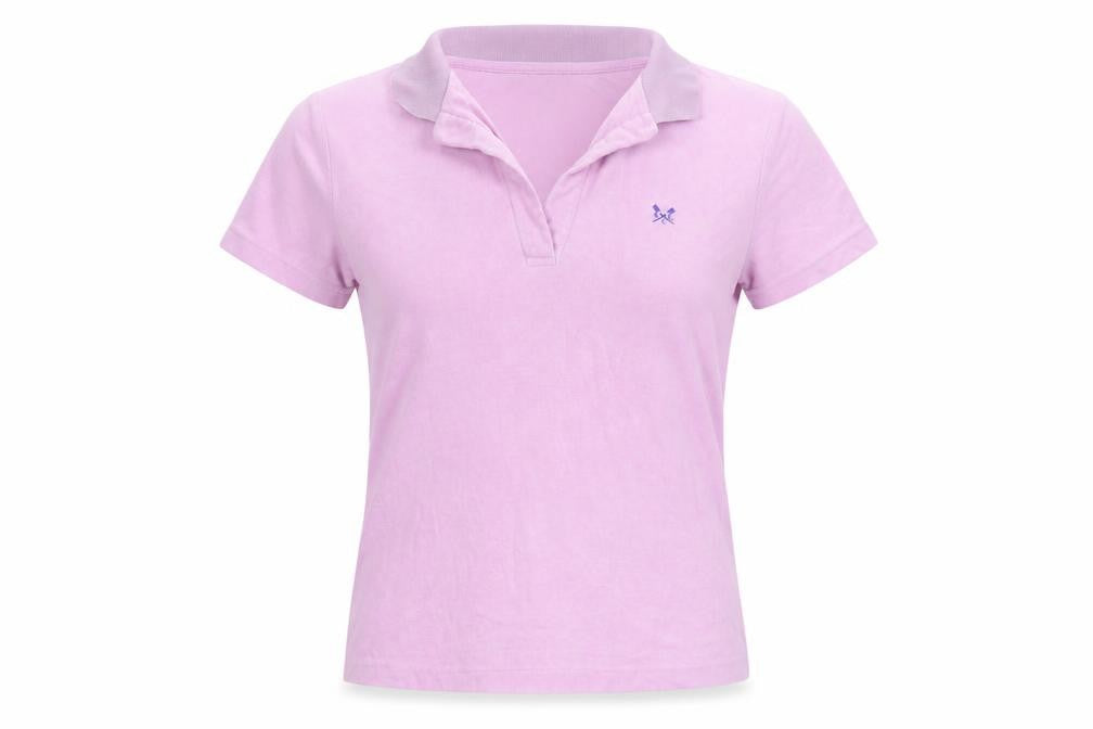 Crew Clothing Company Womens Pink Polo Shirt Size 12 Short Sleeve Cotton Blend
