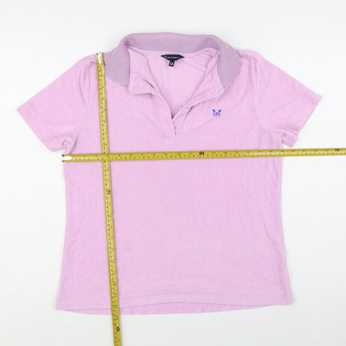 Crew Clothing Company Womens Pink Polo Shirt Size 12 Short Sleeve Cotton Blend