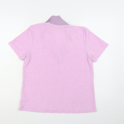 Crew Clothing Company Womens Pink Polo Shirt Size 12 Short Sleeve Cotton Blend