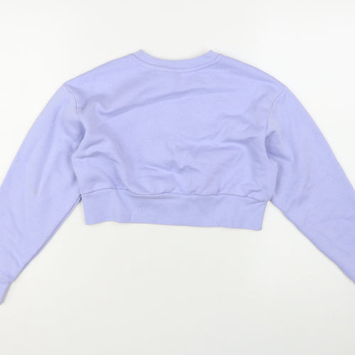 Adidas Girls Lilac Originals Cropped Sweatshirt 9-10 Years Crew Neck Logo