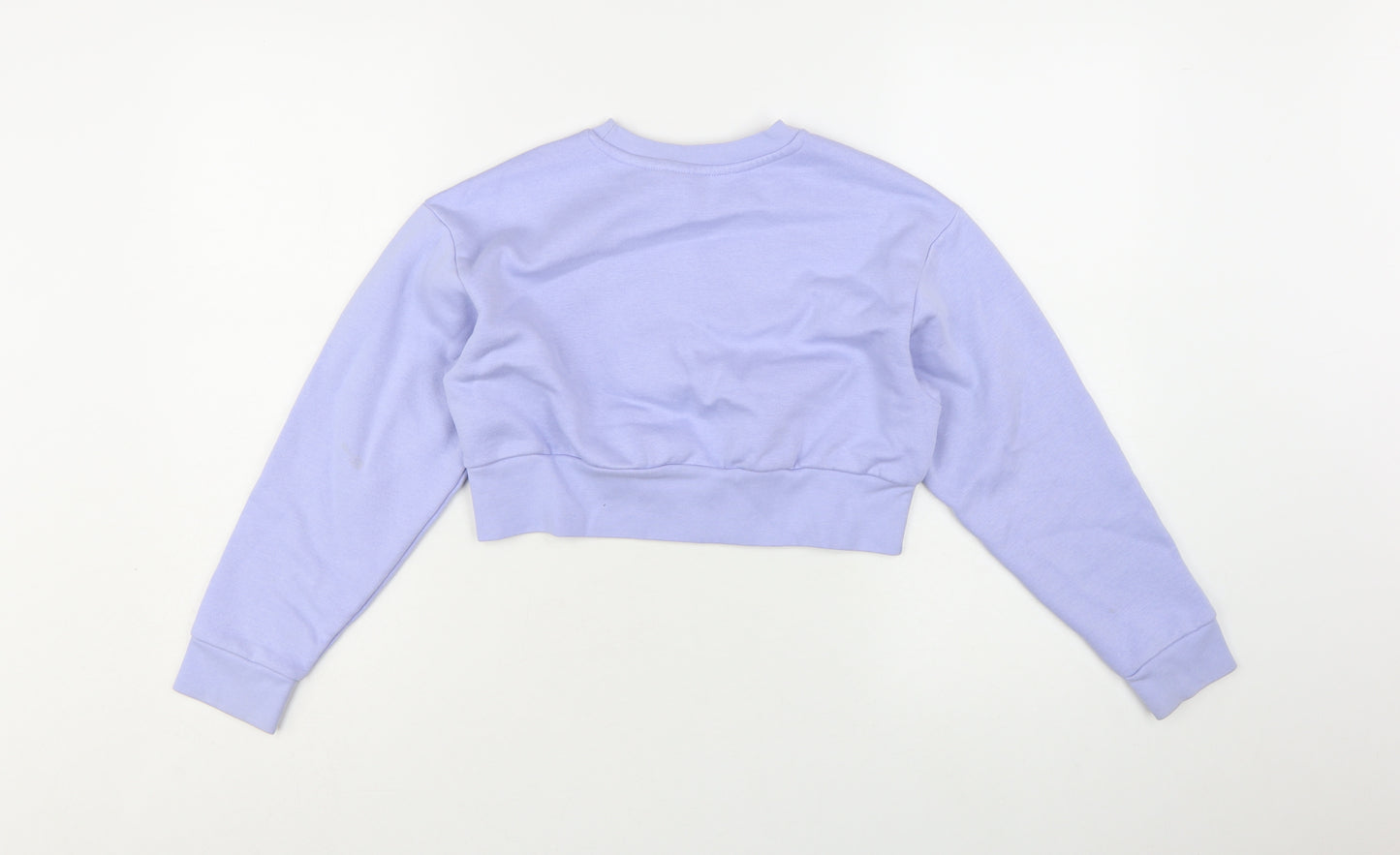 Adidas Girls Lilac Originals Cropped Sweatshirt 9-10 Years Crew Neck Logo