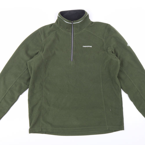 Craghoppers Men's Green Fleece 1/4 Zip Pullover Sweatshirt M
