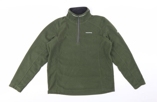 Craghoppers Men's Green Fleece 1/4 Zip Pullover Sweatshirt M