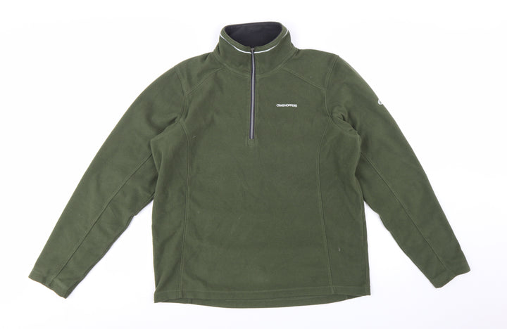 Craghoppers Men's Green Fleece 1/4 Zip Pullover Sweatshirt M
