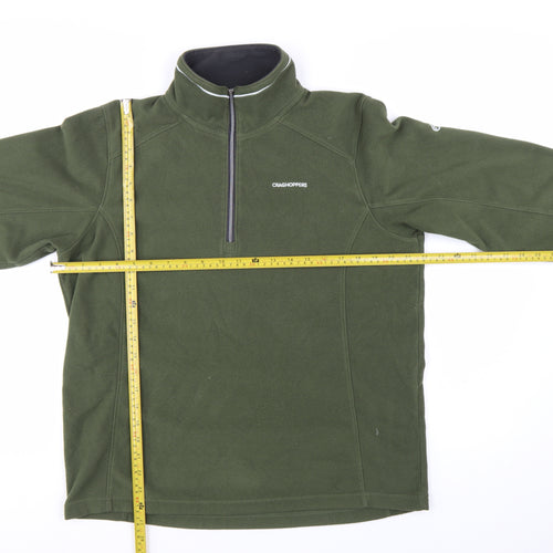 Craghoppers Men's Green Fleece 1/4 Zip Pullover Sweatshirt M