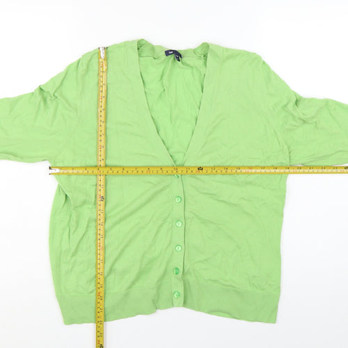 Gap Womens Green Cotton V-Neck Button Cardigan XL