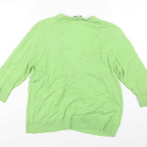 Gap Womens Green Cotton V-Neck Button Cardigan XL