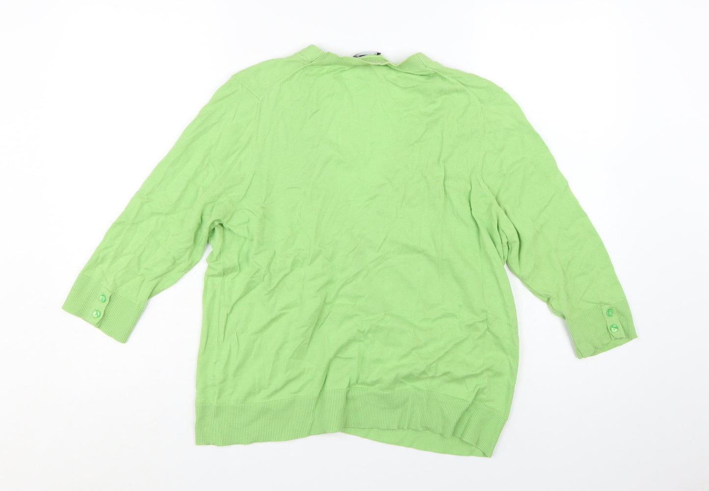 Gap Womens Green Cotton V-Neck Button Cardigan XL