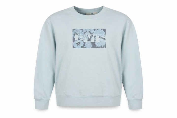 Levi's Women's Blue XL Pullover Sweatshirt with Floral Logo