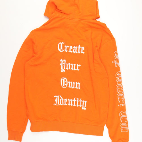 The Couture Club Men's Orange Hoodie L Pullover Graphic Streetwear
