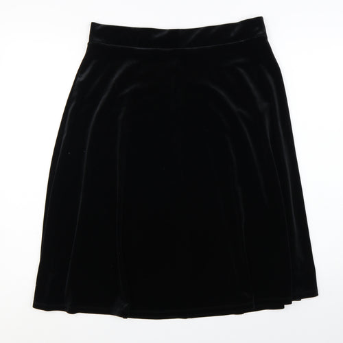 Marks and Spencer Women’s Black Velvet A-Line Skirt Size 14