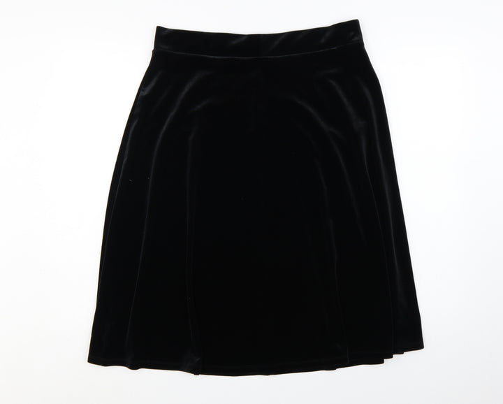 Marks and Spencer Women’s Black Velvet A-Line Skirt Size 14