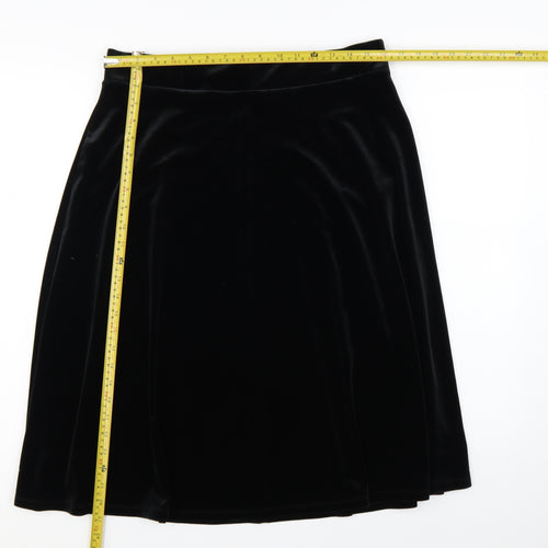 Marks and Spencer Women’s Black Velvet A-Line Skirt Size 14