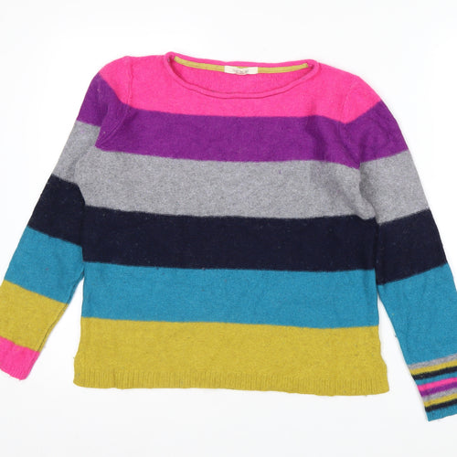 White Stuff Womens Multicoloured Wool Blend Striped Jumper UK 10