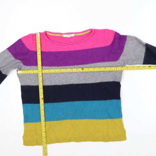 White Stuff Womens Multicoloured Wool Blend Striped Jumper UK 10