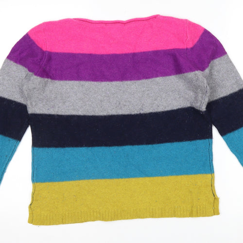 White Stuff Womens Multicoloured Wool Blend Striped Jumper UK 10
