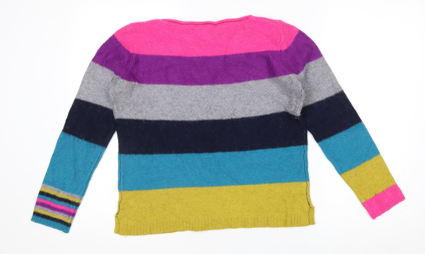 White Stuff Womens Multicoloured Wool Blend Striped Jumper UK 10