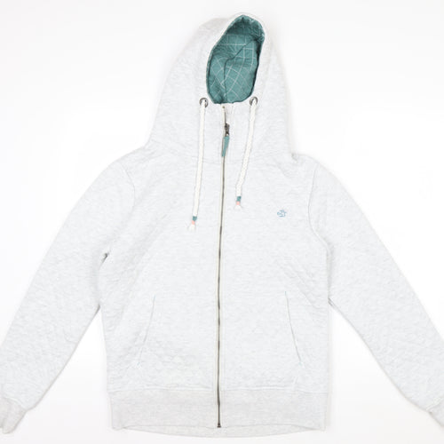 Brakeburn Women’s Grey Quilted Full Zip Hoodie Size 12