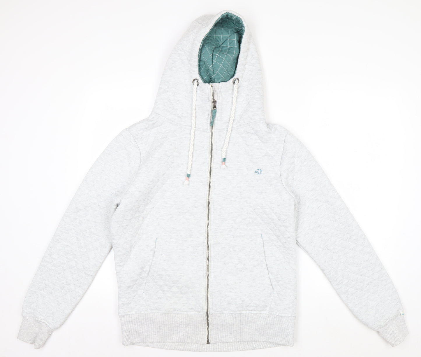 Brakeburn Women’s Grey Quilted Full Zip Hoodie Size 12
