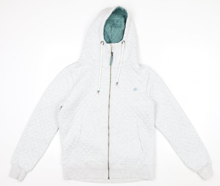 Brakeburn Women’s Grey Quilted Full Zip Hoodie Size 12