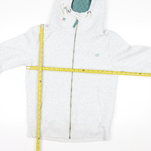 Brakeburn Women’s Grey Quilted Full Zip Hoodie Size 12