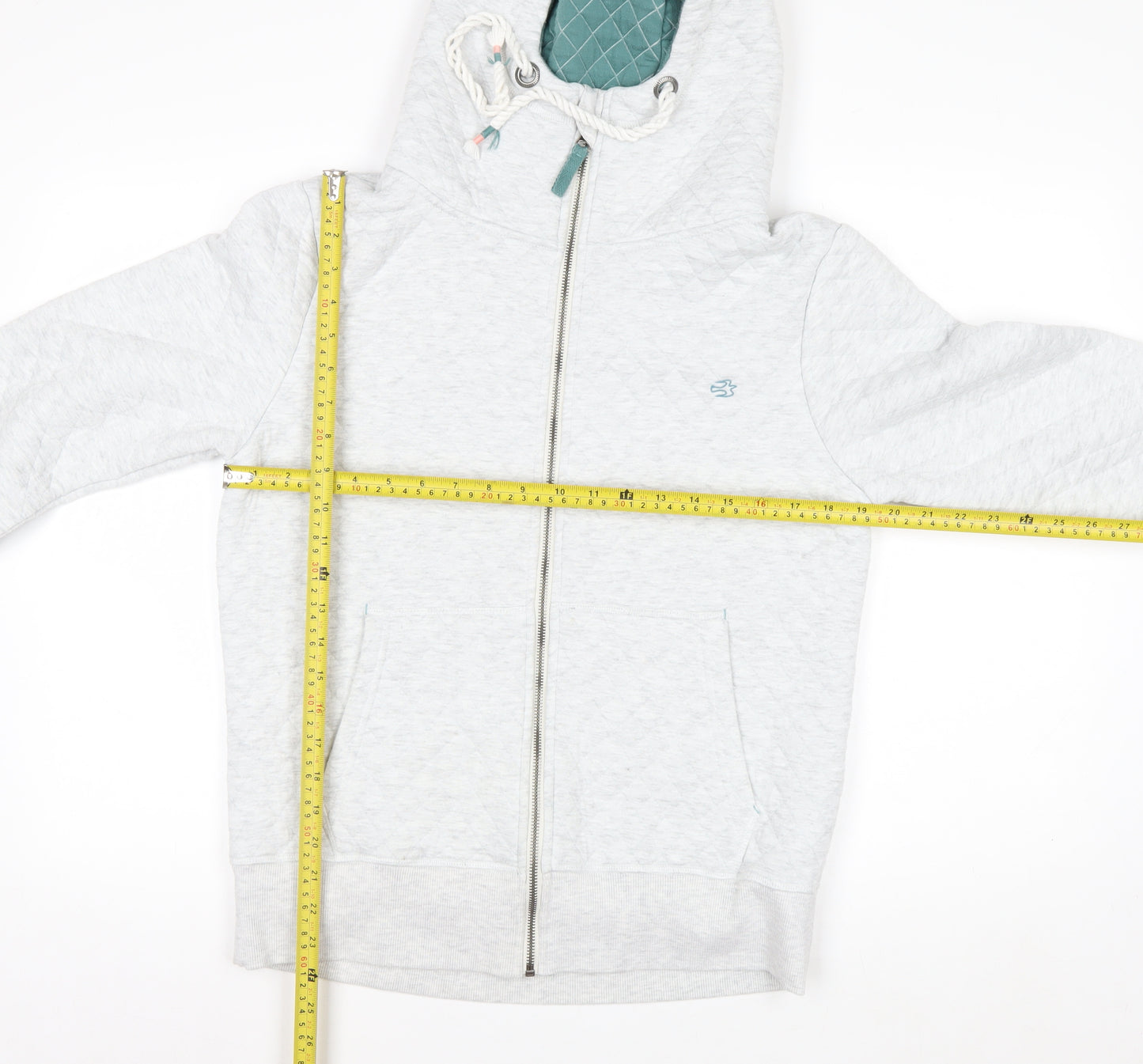 Brakeburn Women’s Grey Quilted Full Zip Hoodie Size 12