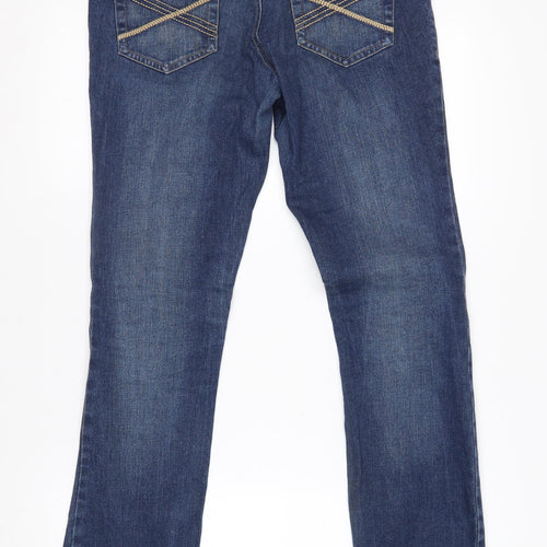 Quite Womens Blue Straight Leg Stretch Jeans Size 9-10