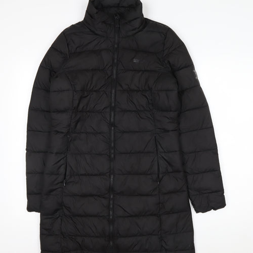Regatta Womens Black Long Puffer Coat Size 8 Water Resistant