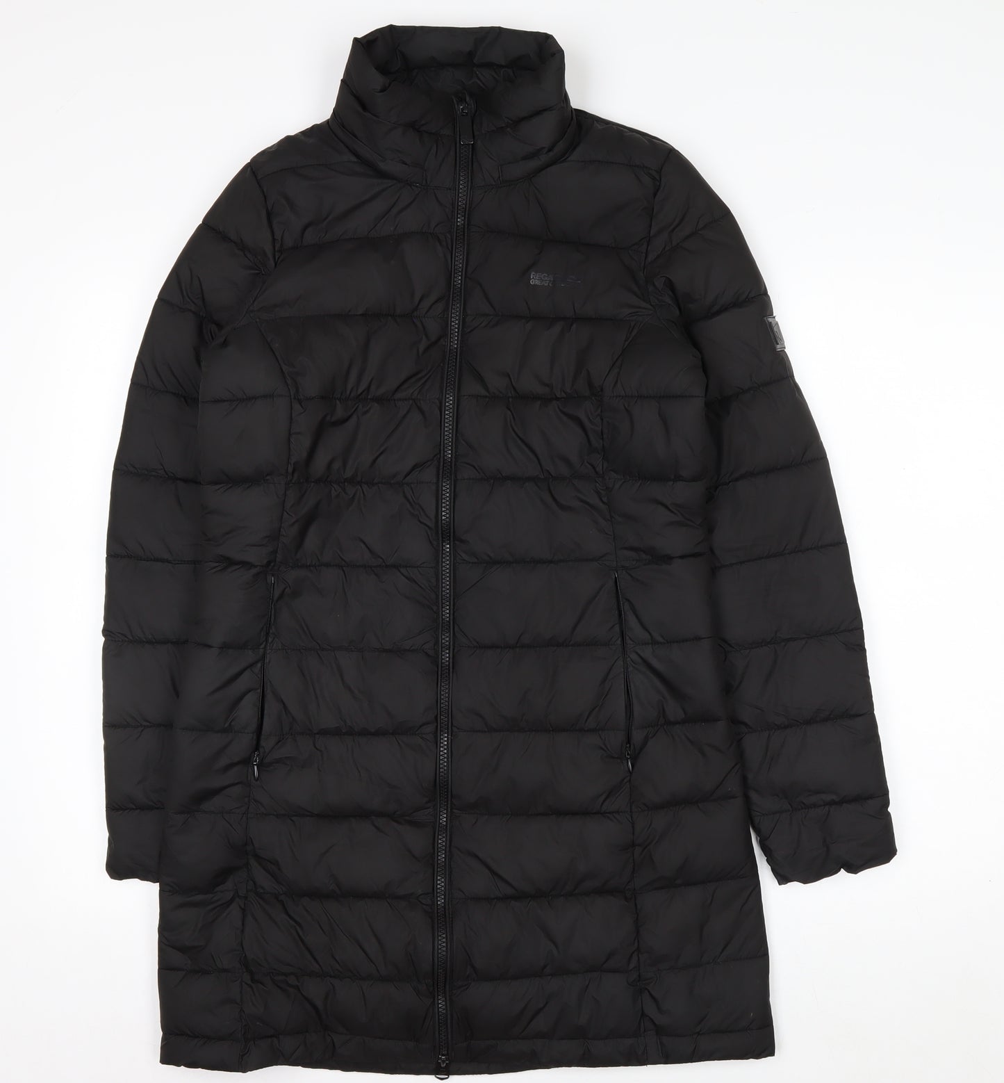 Regatta Womens Black Long Puffer Coat Size 8 Water Resistant