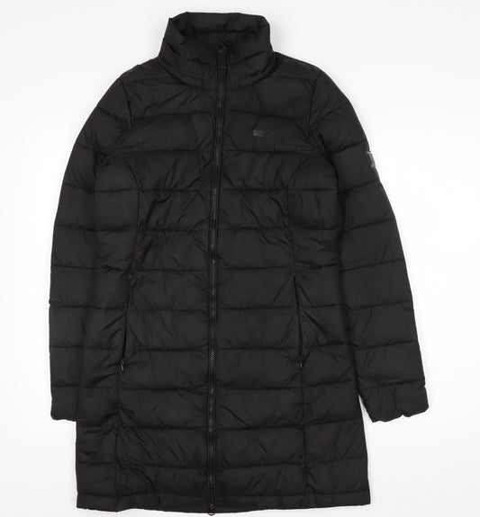 Regatta Womens Black Long Puffer Coat Size 8 Water Resistant