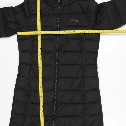 Regatta Womens Black Long Puffer Coat Size 8 Water Resistant