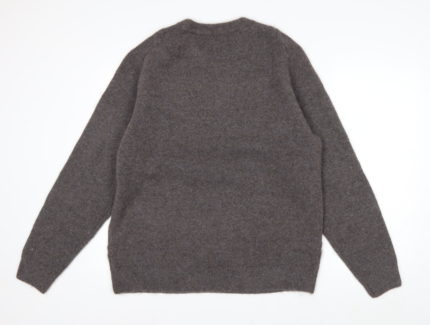 Marks and Spencer Men's Brown XL Crew Neck Wool Blend Jumper