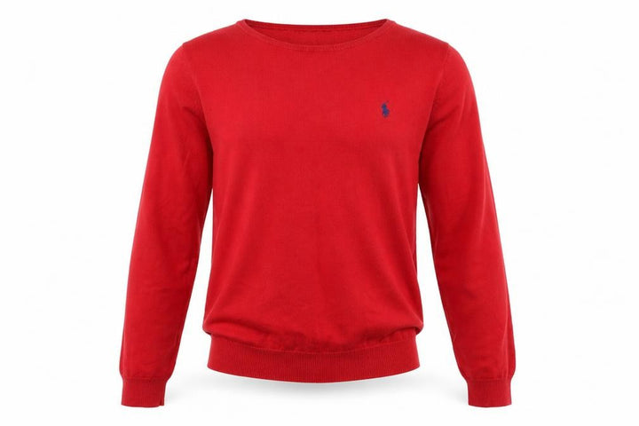 Ralph Lauren Men’s Red Cotton Crew Neck Jumper Size M