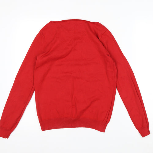 Ralph Lauren Men’s Red Cotton Crew Neck Jumper Size M