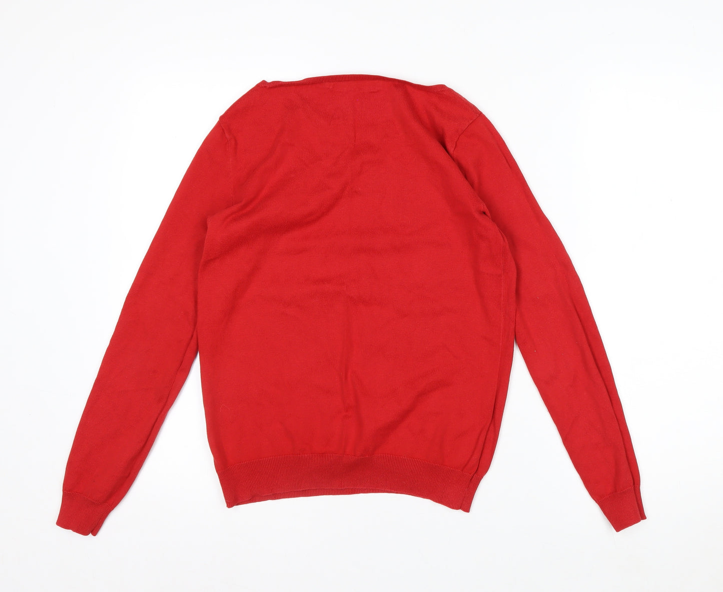 Ralph Lauren Men’s Red Cotton Crew Neck Jumper Size M