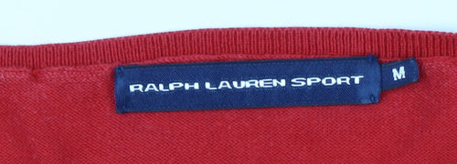 Ralph Lauren Men’s Red Cotton Crew Neck Jumper Size M