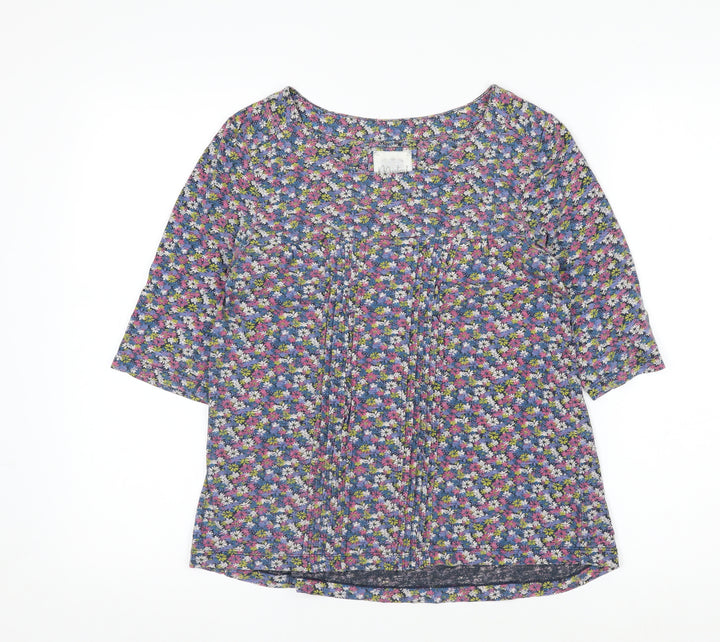 Mistral Women’s Multicoloured Floral Cotton Tunic Blouse Size 8