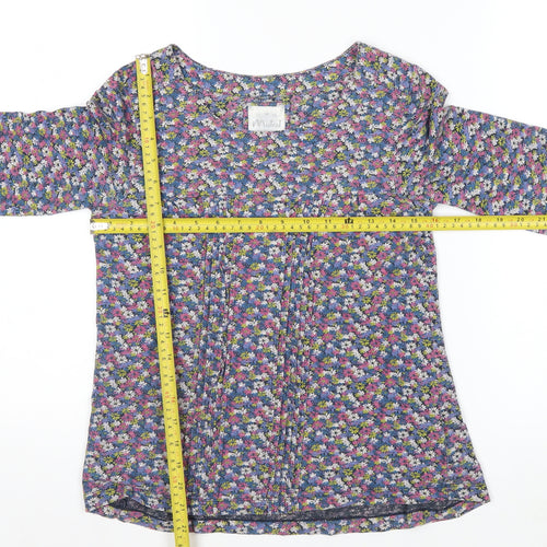 Mistral Women’s Multicoloured Floral Cotton Tunic Blouse Size 8