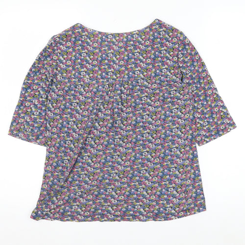 Mistral Women’s Multicoloured Floral Cotton Tunic Blouse Size 8