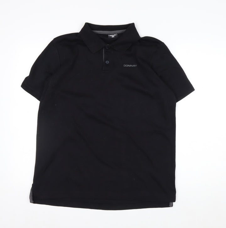 Donnay Men's Black Polo Shirt M Regular Fit Sports Top