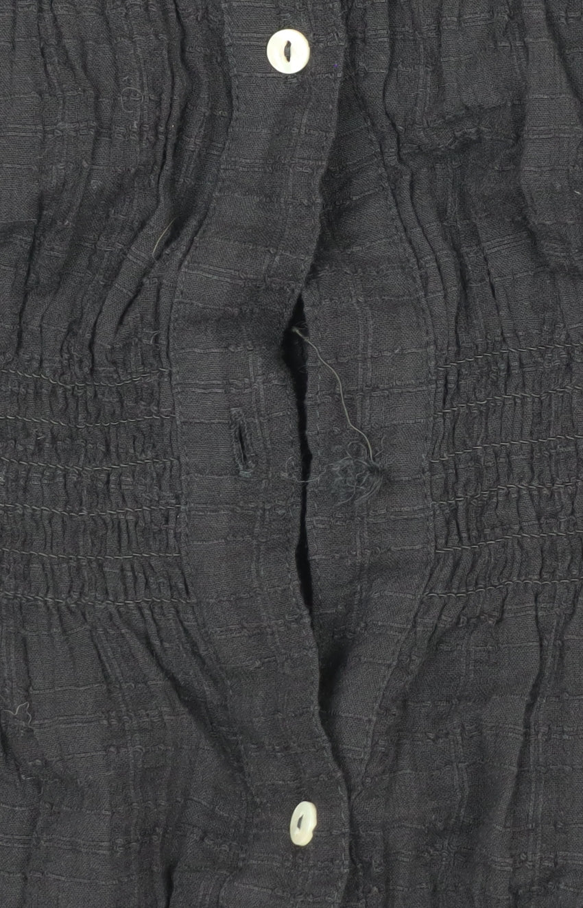 Marks and Spencer Per Una Women's Black Cotton Sleeveless Tunic Blouse Size 12