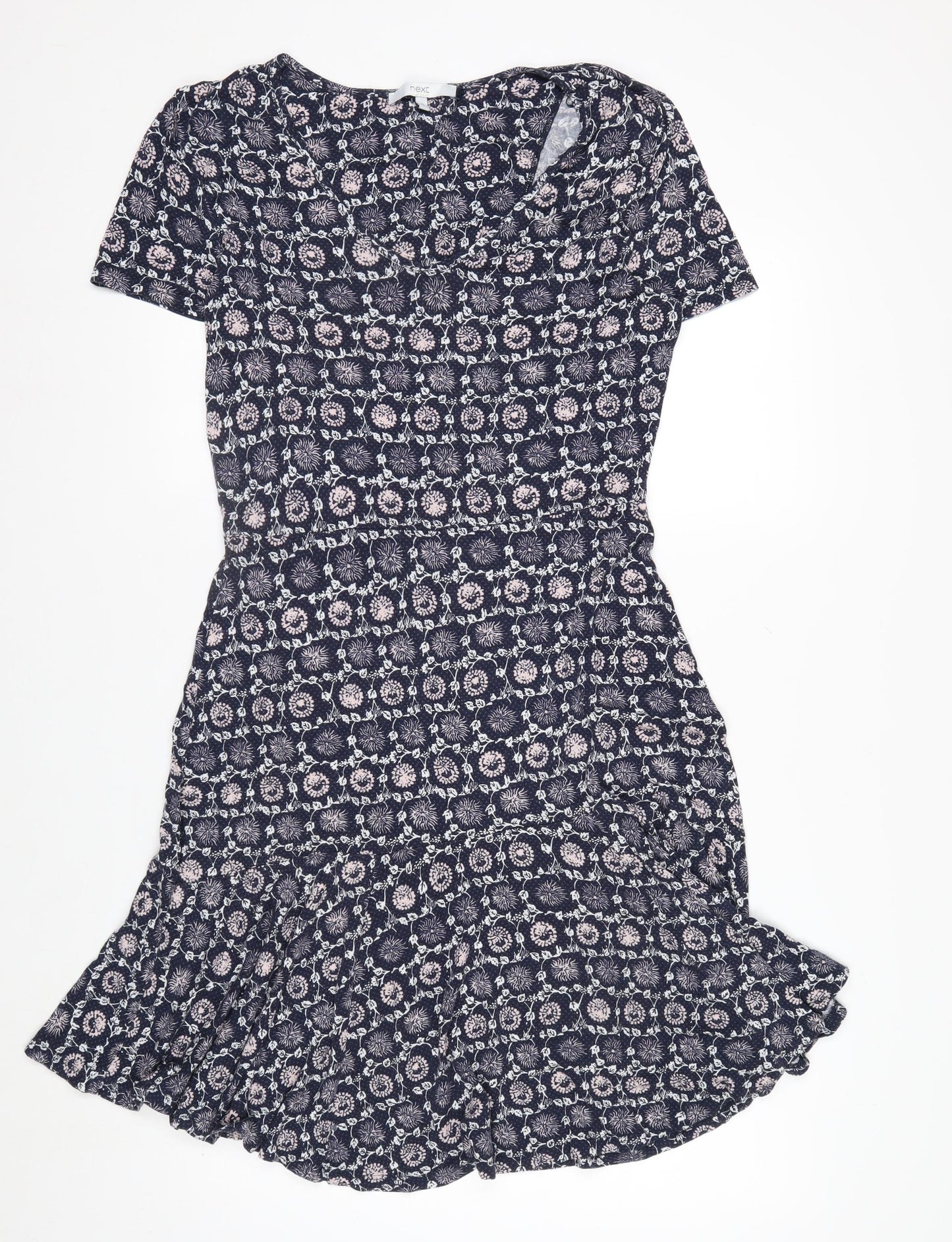 Next Women's Blue Floral Fit & Flare Dress Size 12