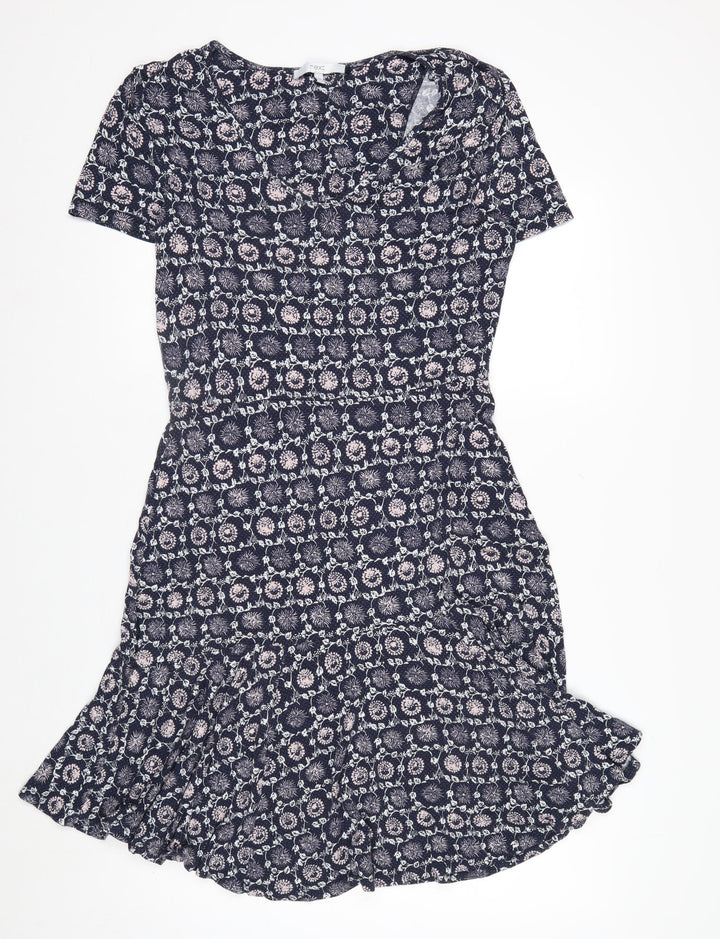 Next Women's Blue Floral Fit & Flare Dress Size 12