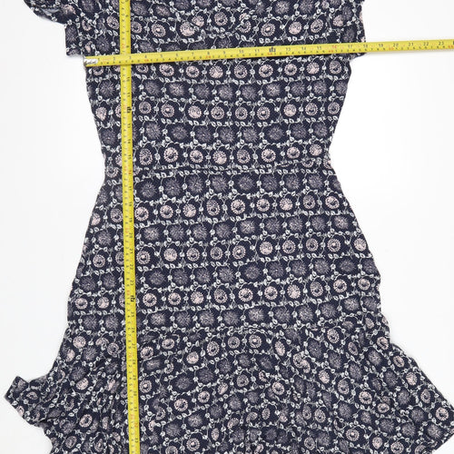 Next Women's Blue Floral Fit & Flare Dress Size 12