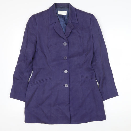 Precis Petite Purple Viscose Tailored Single-Breasted Jacket Size 8