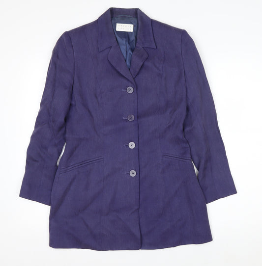 Precis Petite Purple Viscose Tailored Single-Breasted Jacket Size 8