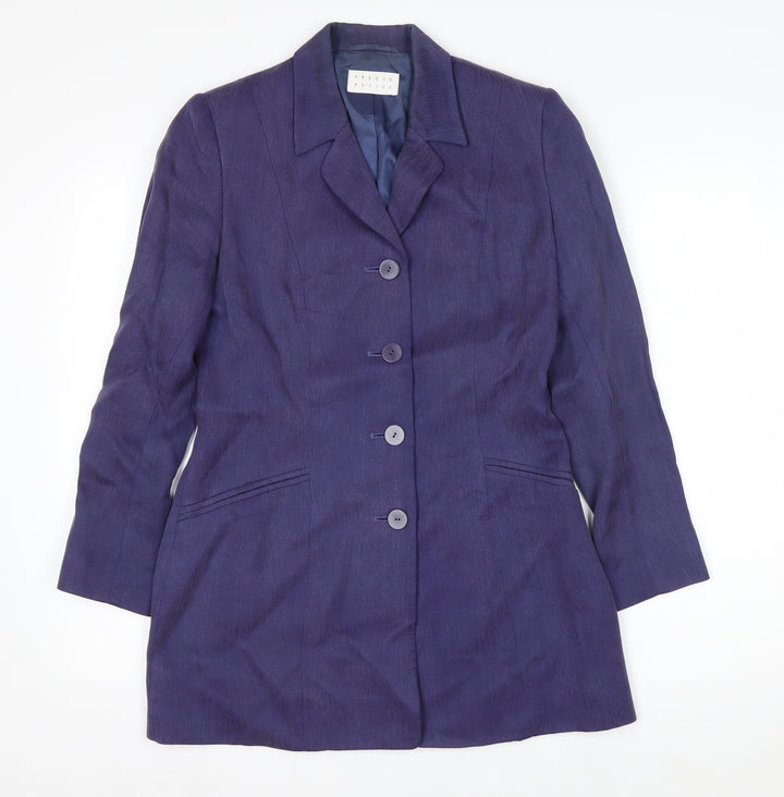 Precis Petite Purple Viscose Tailored Single-Breasted Jacket Size 8