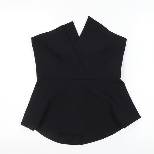 River Island Women’s Black Strapless Peplum Blouse Size 10