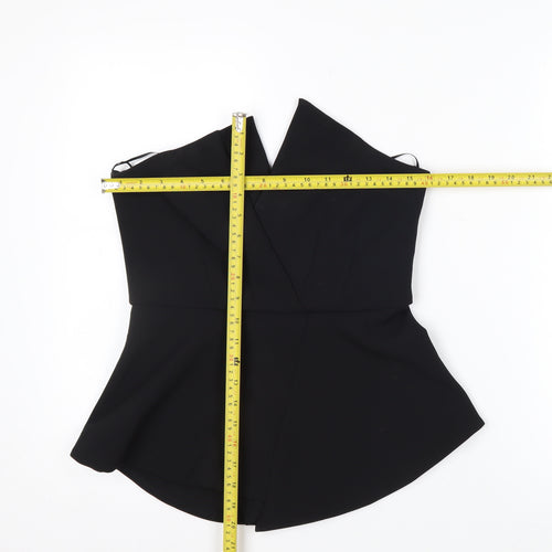 River Island Women’s Black Strapless Peplum Blouse Size 10