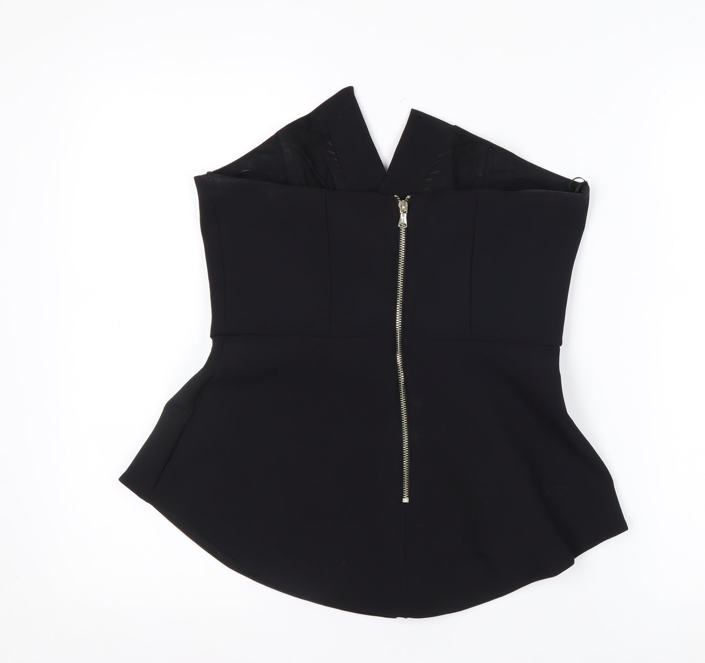 River Island Women’s Black Strapless Peplum Blouse Size 10